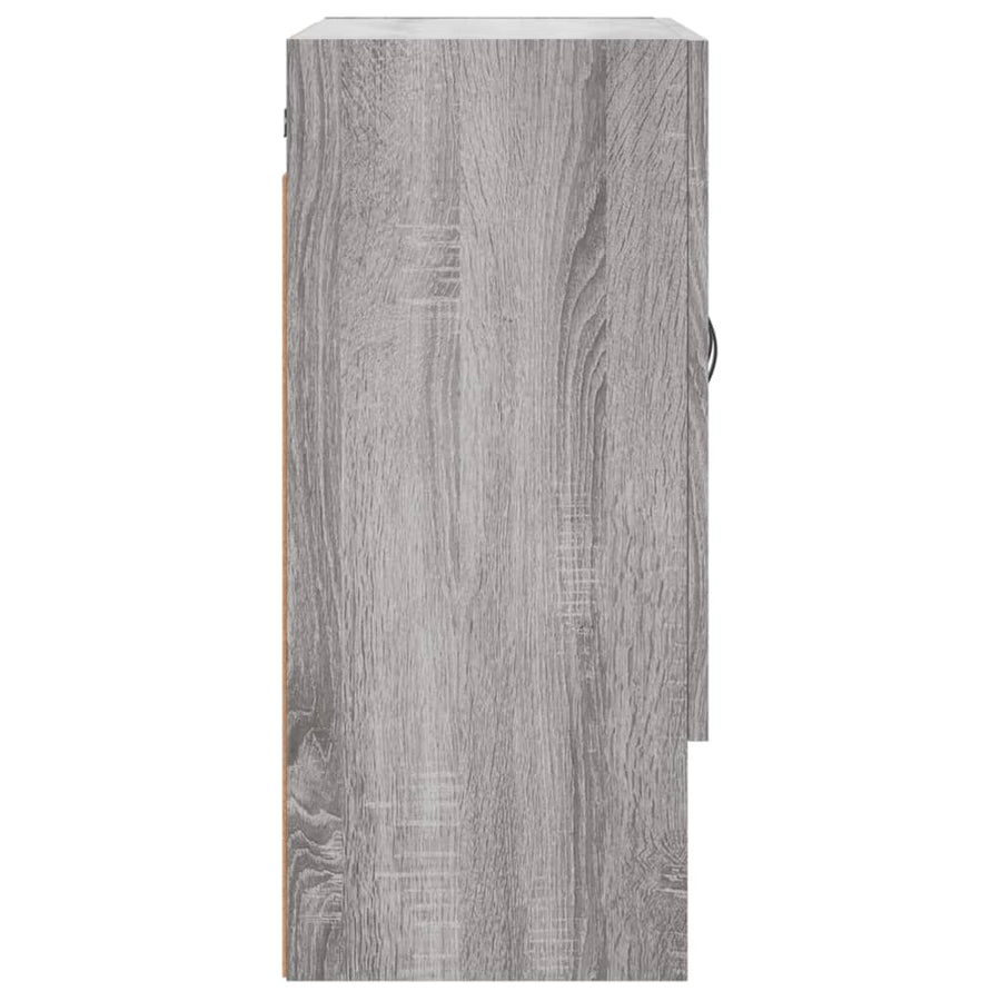 Wandkast 60X31X70 Cm Bewerkt Hout Eikenkleurig Grijs sonoma