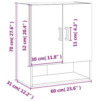 Wandkast 60X31X70 Cm Bewerkt Hout Wit