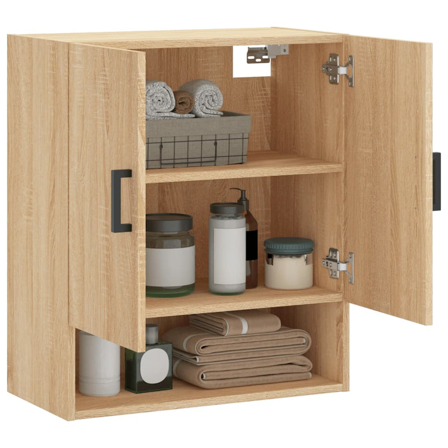 Wandkast 60X3X70 Cm Bewerkt Hout Kleurig 1 Sonoma eiken