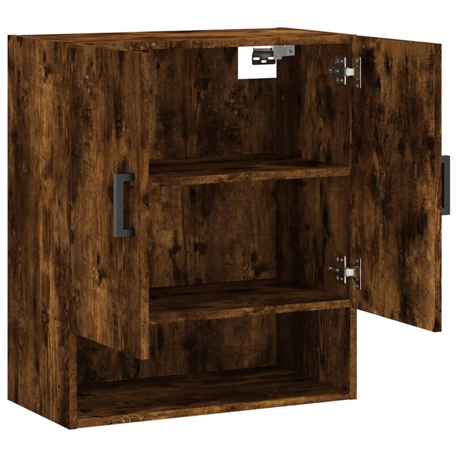 Wandkast 60X31X70 Cm Bewerkt Hout Kleurig Gerookt eiken