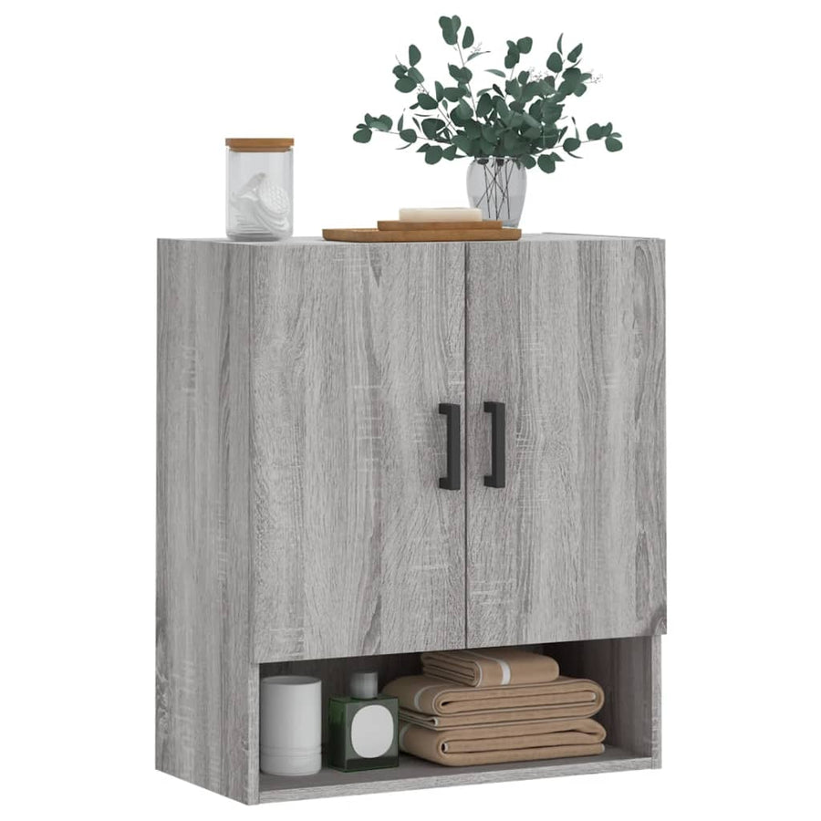 Wandkast 60X31X70 Cm Bewerkt Hout Grijs Sonoma Eikenkleurig