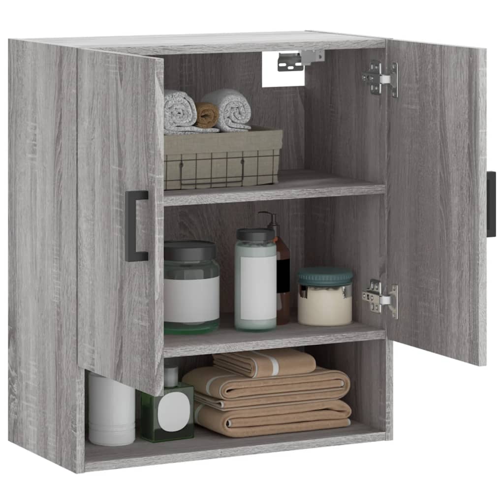 Wandkast 60X31X70 Cm Bewerkt Hout Grijs Sonoma Eikenkleurig