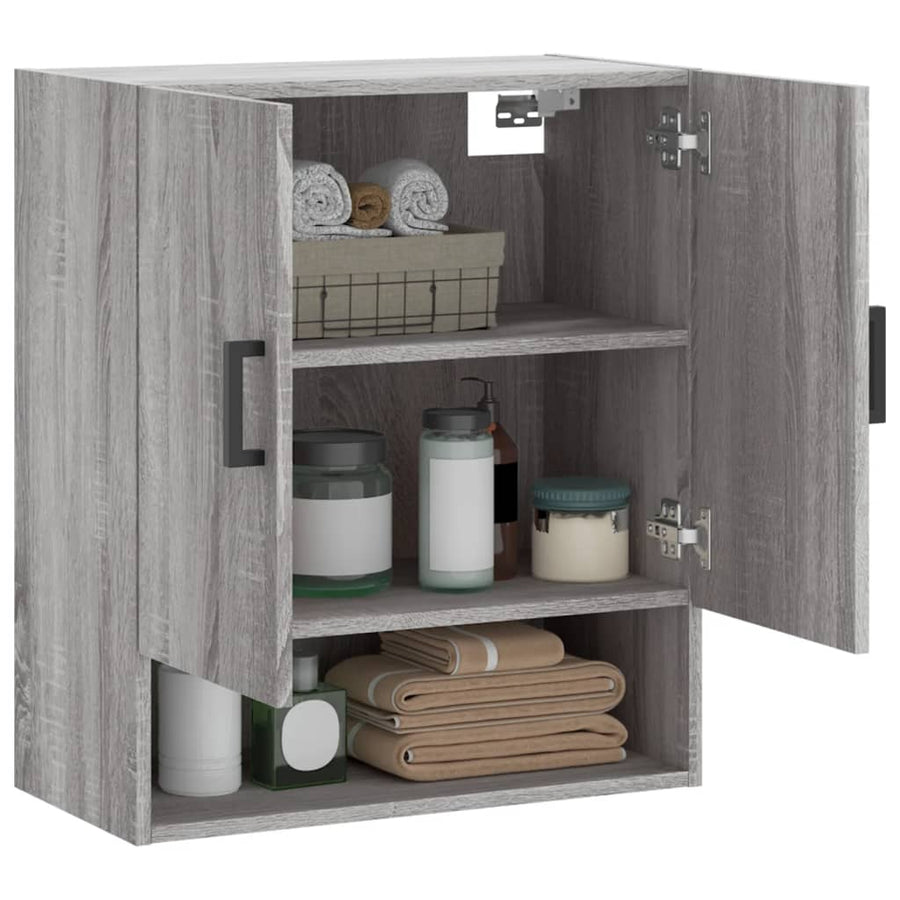 Wandkast 60X31X70 Cm Bewerkt Hout Grijs Sonoma Eikenkleurig