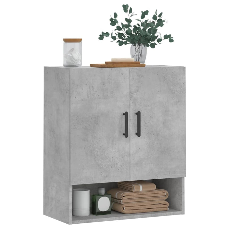 Wandkast 60X31X70 Cm Bewerkt Hout Betongrijs