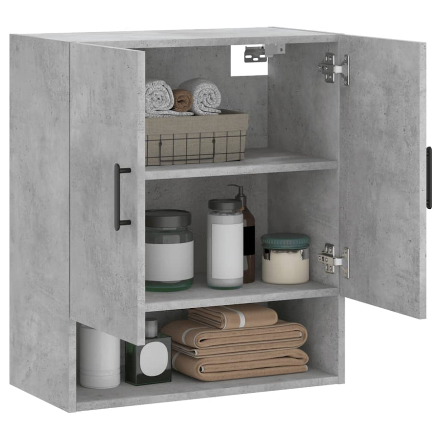 Wandkast 60X31X70 Cm Bewerkt Hout Betongrijs