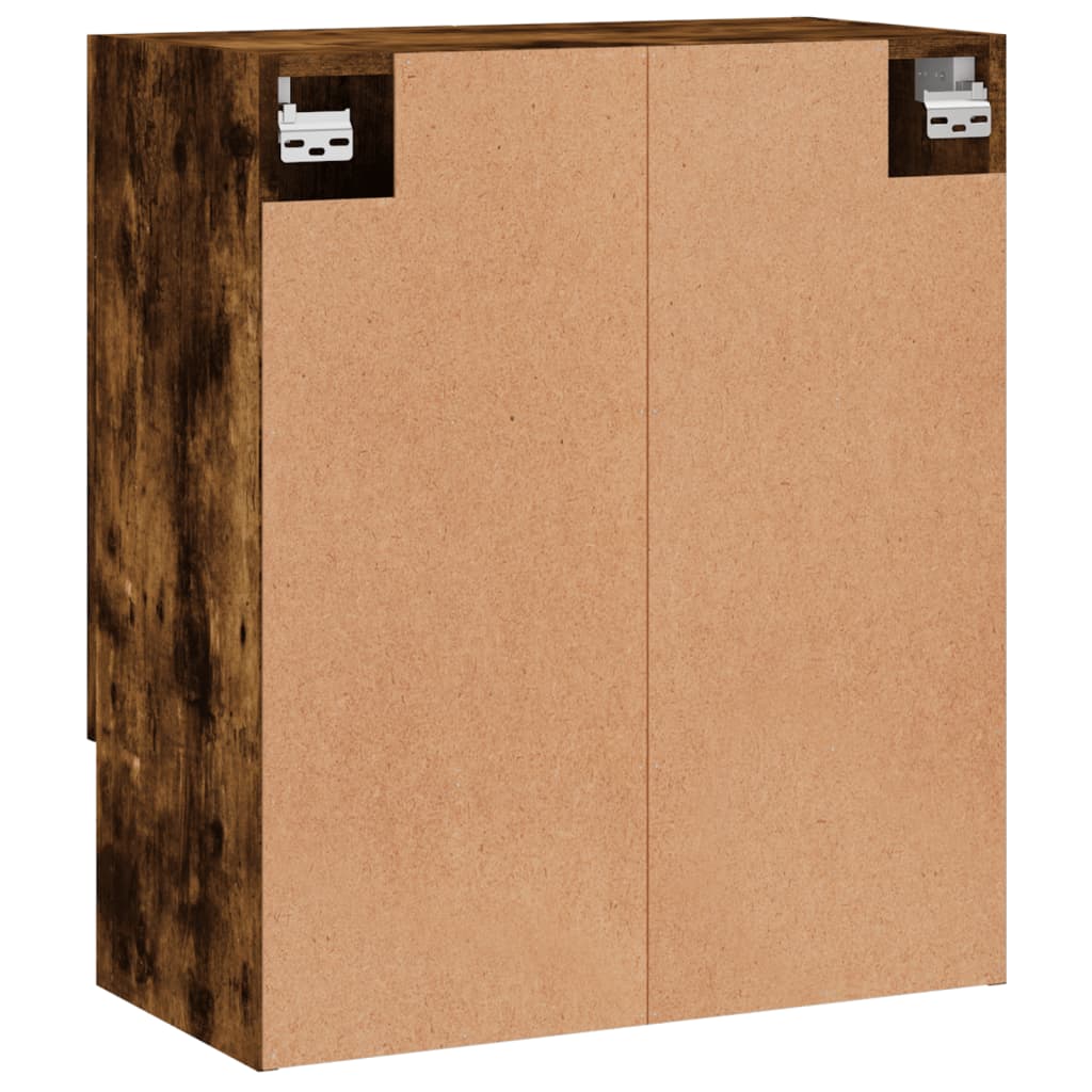 Wandkast 60X31X70 Cm Bewerkt Hout Kleurig Gerookt eiken