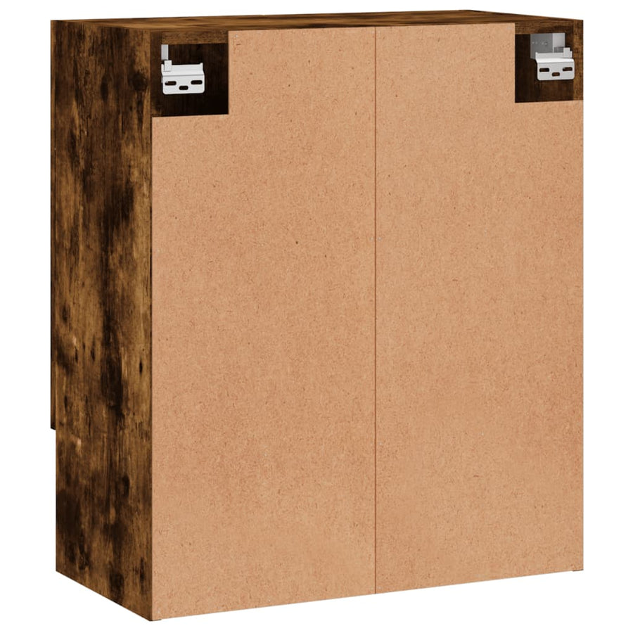 Wandkast 60X31X70 Cm Bewerkt Hout Kleurig Gerookt eiken