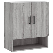 Wandkast 60X31X70 Cm Bewerkt Hout Eikenkleurig Grijs sonoma
