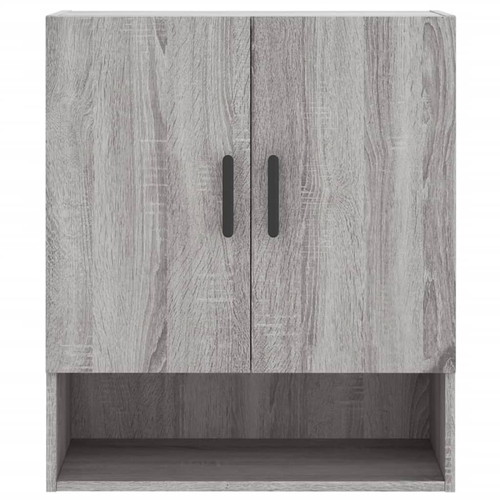 Wandkast 60X31X70 Cm Bewerkt Hout Eikenkleurig Grijs sonoma