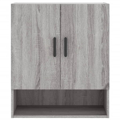 Wandkast 60X31X70 Cm Bewerkt Hout Eikenkleurig Grijs sonoma