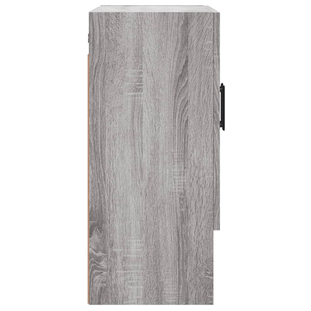 Wandkast 60X31X70 Cm Bewerkt Hout Eikenkleurig Grijs sonoma
