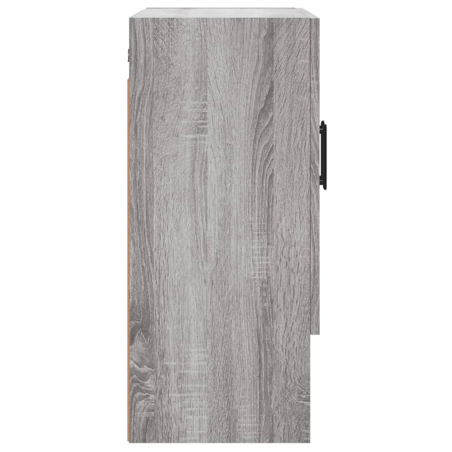 Wandkast 60X31X70 Cm Bewerkt Hout Eikenkleurig Grijs sonoma