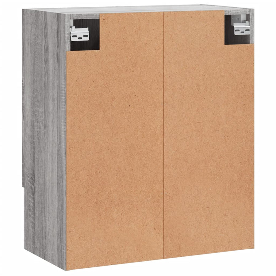 Wandkast 60X31X70 Cm Bewerkt Hout Eikenkleurig Grijs sonoma