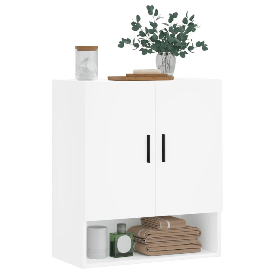 Wandkast 60X3X70 Cm Bewerkt Hout Wit