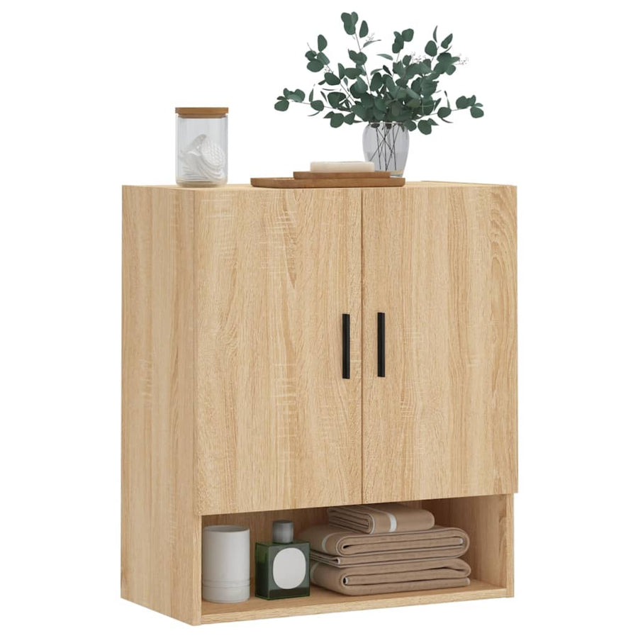 Wandkast 60X3X70 Cm Bewerkt Hout Kleurig Sonoma eiken