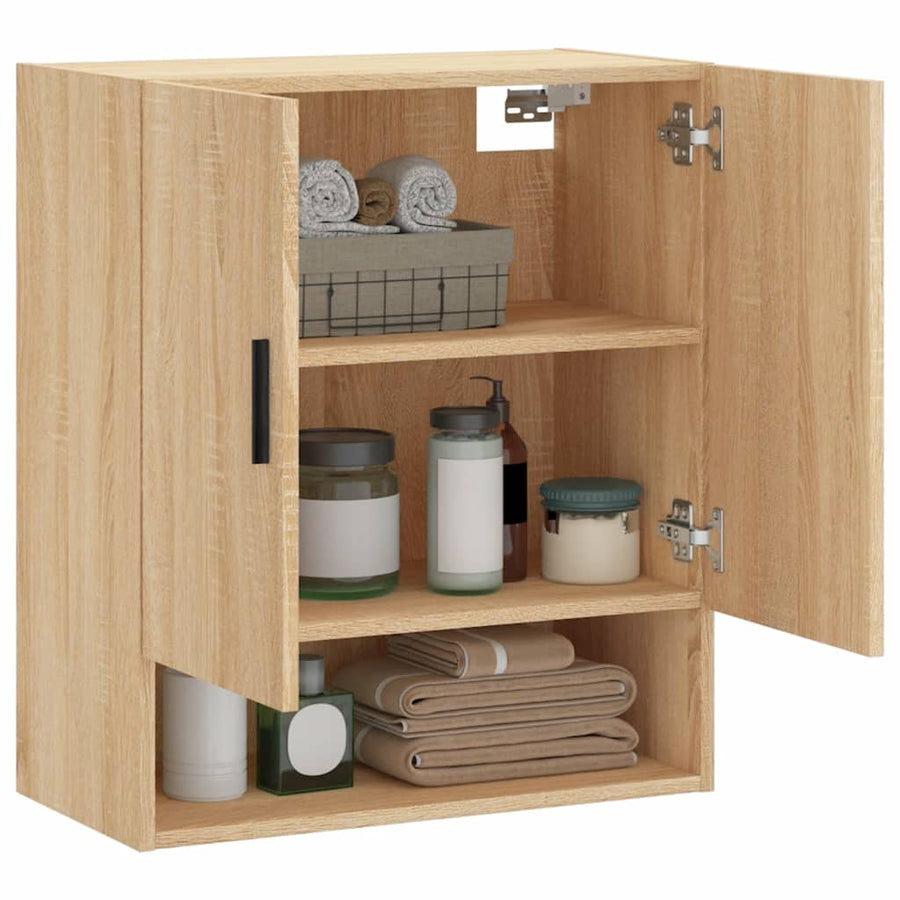 Wandkast 60X3X70 Cm Bewerkt Hout Kleurig Sonoma eiken