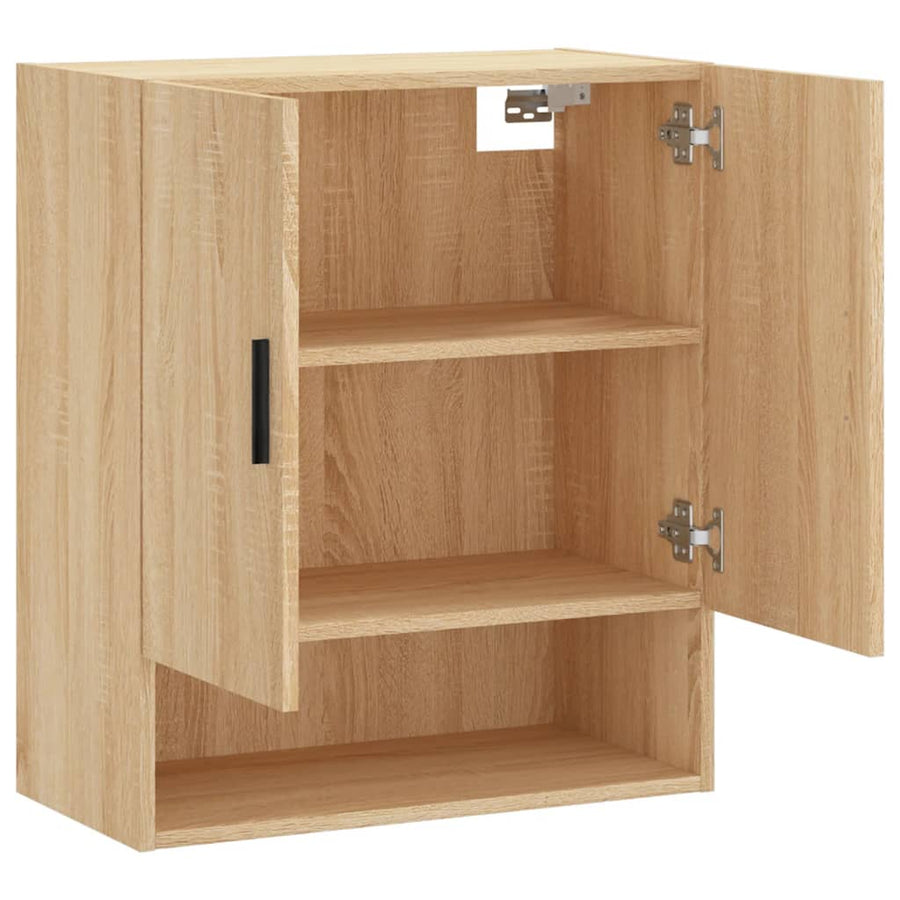 Wandkast 60X3X70 Cm Bewerkt Hout Kleurig Sonoma eiken