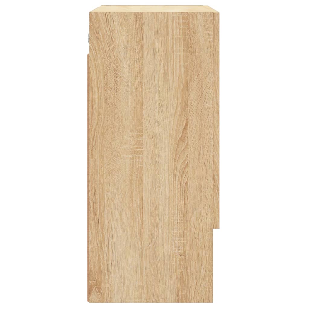 Wandkast 60X3X70 Cm Bewerkt Hout Kleurig Sonoma eiken