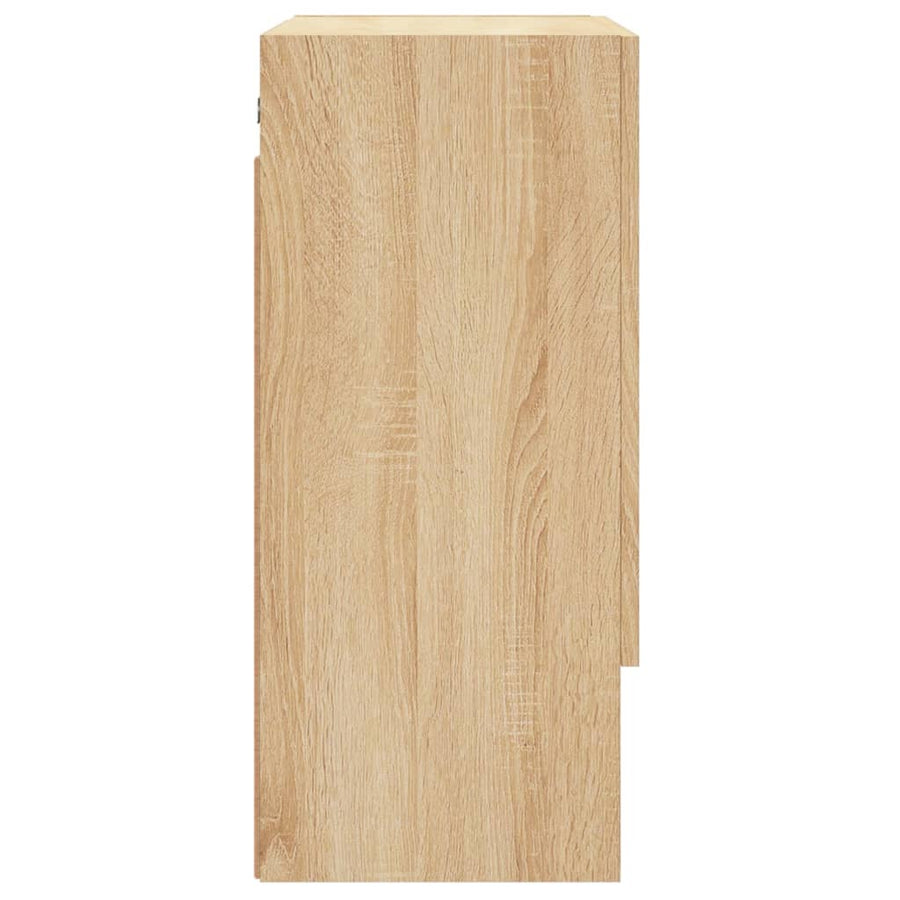 Wandkast 60X3X70 Cm Bewerkt Hout Kleurig Sonoma eiken