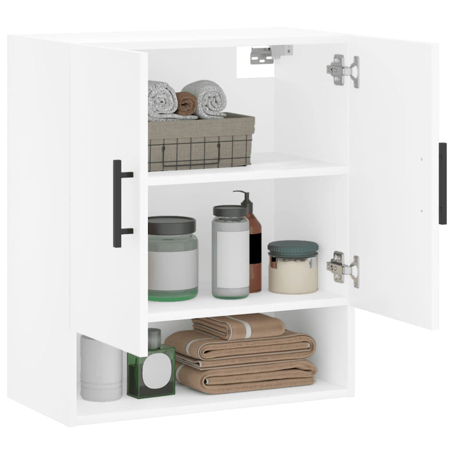 Wandkast 60X31X70 Cm Bewerkt Hout Wit