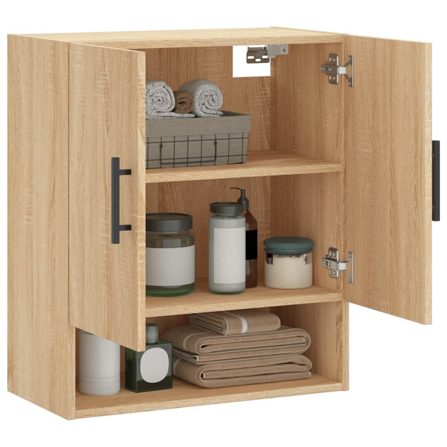 Wandkast 60X31X70 Cm Bewerkt Hout Sonoma Eikenkleurig