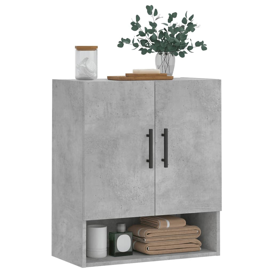 Wandkast 60X31X70 Cm Bewerkt Hout Betongrijs