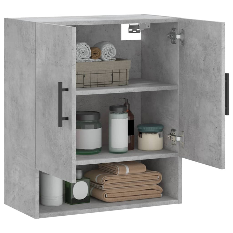 Wandkast 60X31X70 Cm Bewerkt Hout Betongrijs