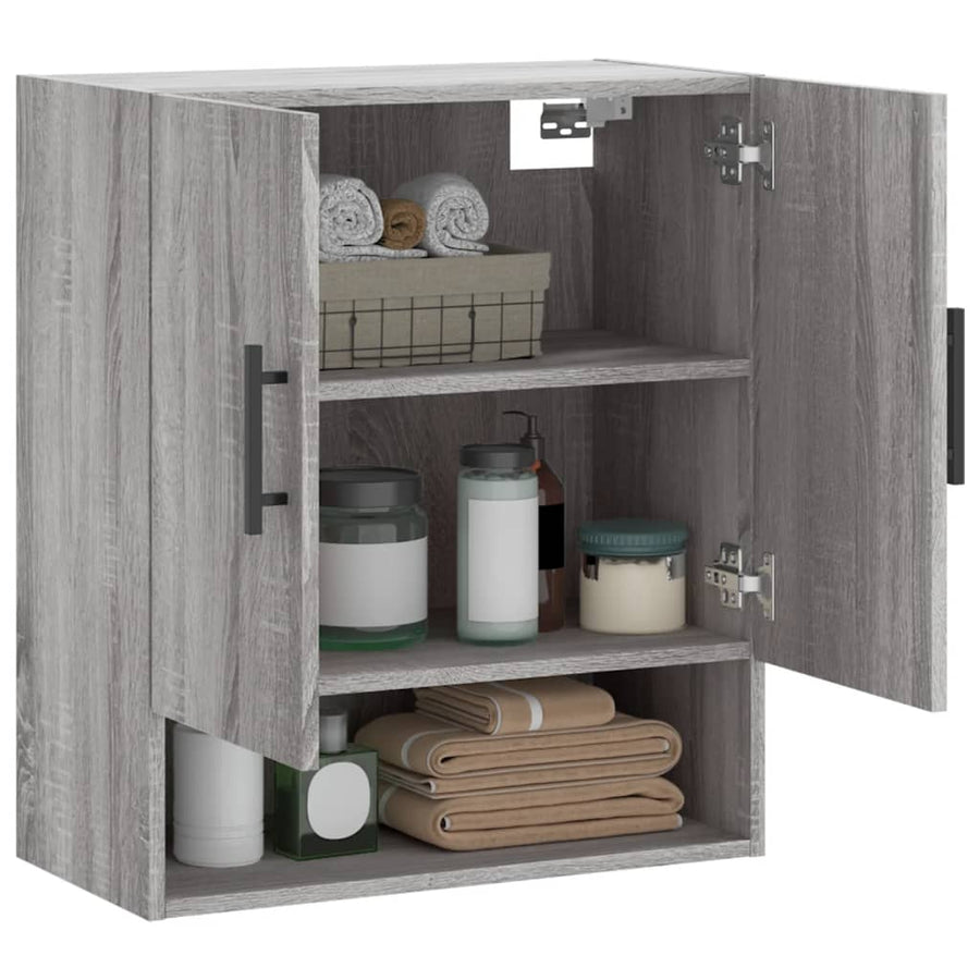 Wandkast 60X31X70 Cm Bewerkt Hout Grijs Sonoma Eikenkleurig