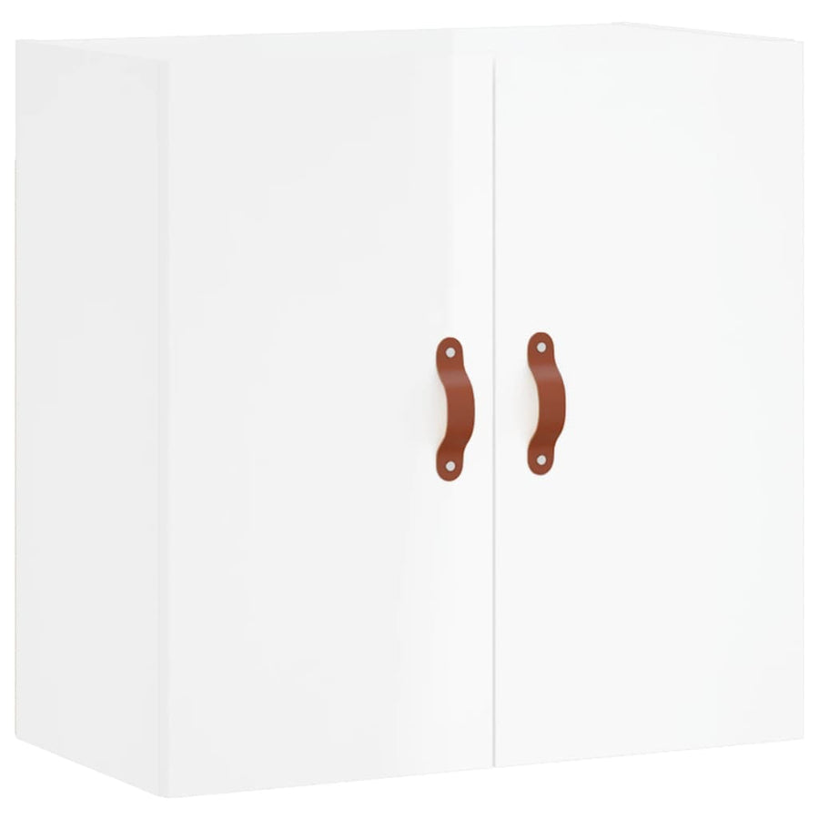 Wandkast 60x31x60 cm bewerkt hout hoogglans wit