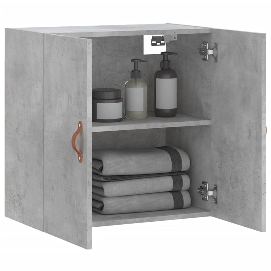 Wandkast 60X31X60 Cm Bewerkt Hout Betongrijs