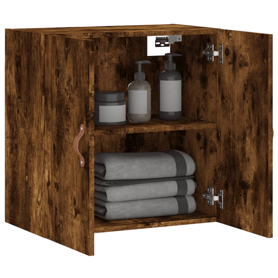 Wandkast 60X31X60 Cm Bewerkt Hout Kleurig Gerookt eiken