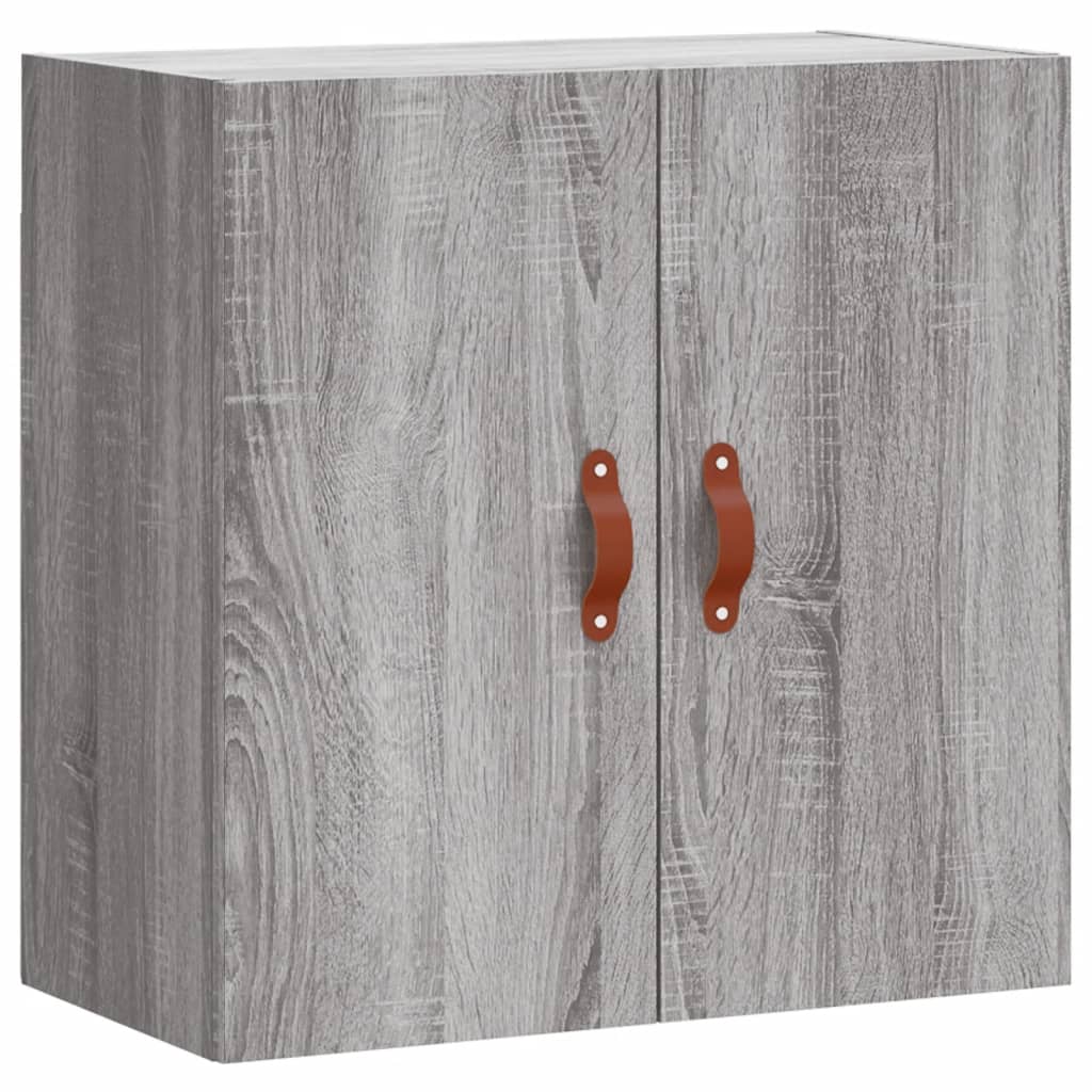 Wandkast 60X31X60 Cm Bewerkt Hout Eikenkleurig Grijs sonoma