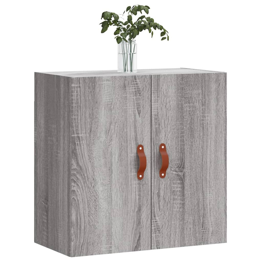 Wandkast 60X31X60 Cm Bewerkt Hout Eikenkleurig Grijs sonoma