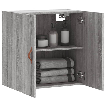 Wandkast 60X31X60 Cm Bewerkt Hout Eikenkleurig Grijs sonoma