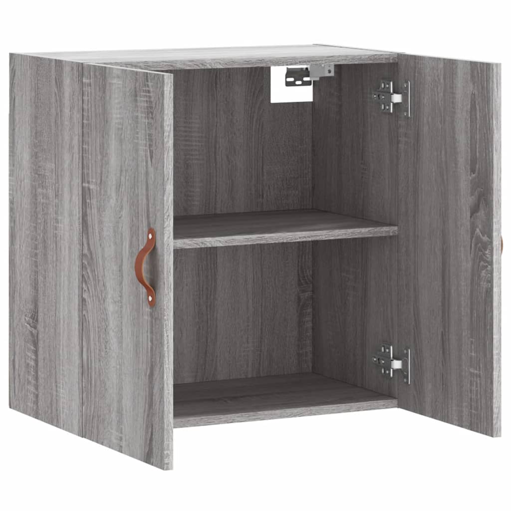 Wandkast 60X31X60 Cm Bewerkt Hout Eikenkleurig Grijs sonoma