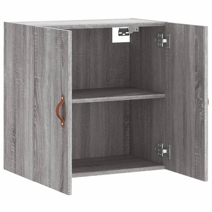 Wandkast 60X31X60 Cm Bewerkt Hout Eikenkleurig Grijs sonoma