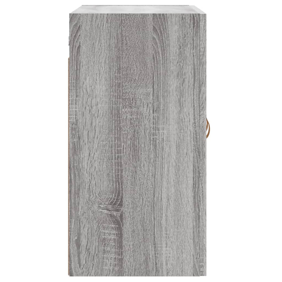 Wandkast 60X31X60 Cm Bewerkt Hout Eikenkleurig Grijs sonoma