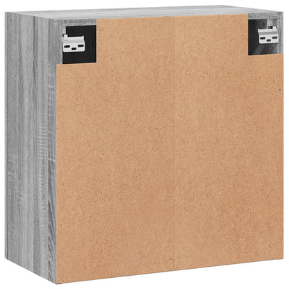 Wandkast 60X31X60 Cm Bewerkt Hout Eikenkleurig Grijs sonoma