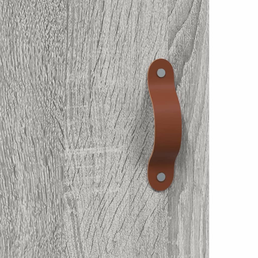 Wandkast 60X31X60 Cm Bewerkt Hout Eikenkleurig Grijs sonoma