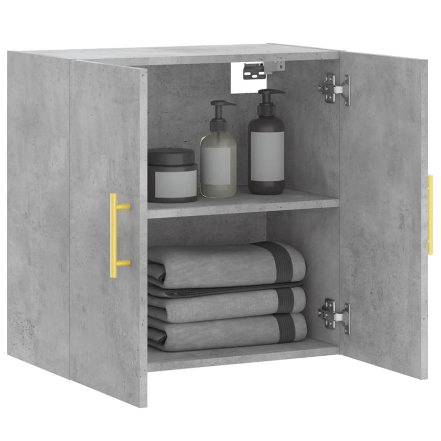 Wandkast 60X31X60 Cm Bewerkt Hout Betongrijs