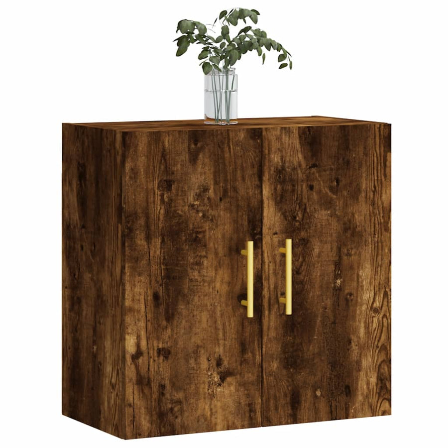Wandkast 60X31X60 Cm Bewerkt Hout Gerookt Eikenkleurig