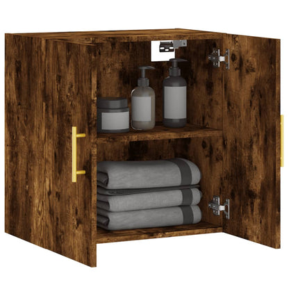 Wandkast 60X31X60 Cm Bewerkt Hout Gerookt Eikenkleurig
