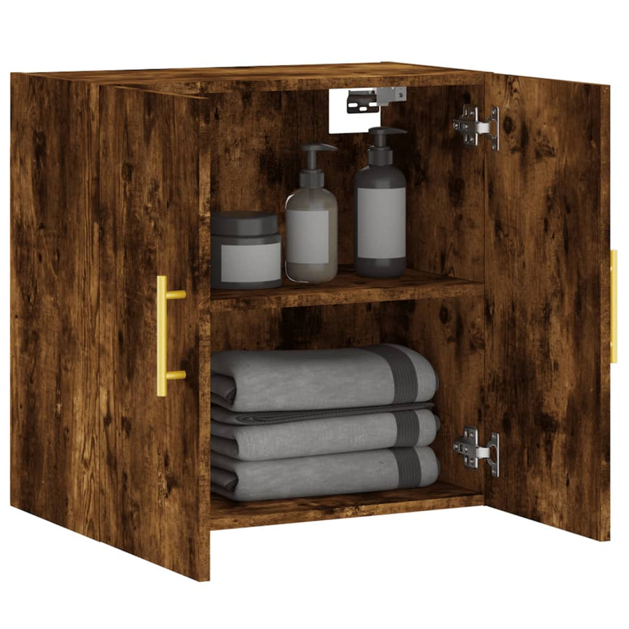 Wandkast 60X31X60 Cm Bewerkt Hout Gerookt Eikenkleurig