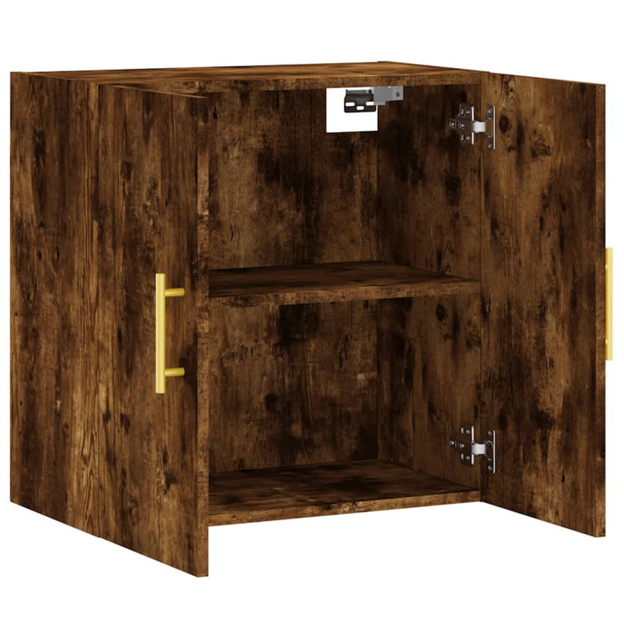 Wandkast 60X31X60 Cm Bewerkt Hout Gerookt Eikenkleurig