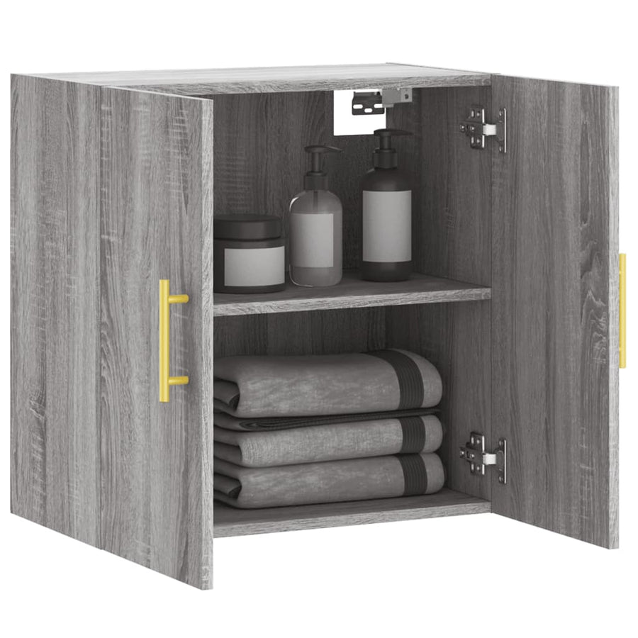 Wandkast 60X31X60 Cm Bewerkt Hout Grijs Sonoma Eikenkleurig