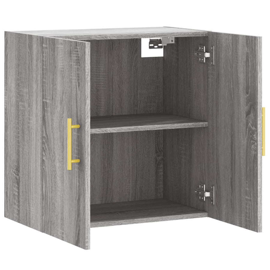 Wandkast 60X31X60 Cm Bewerkt Hout Grijs Sonoma Eikenkleurig