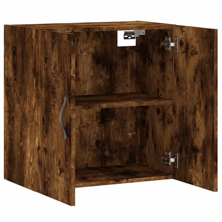 Wandkast 60x31x60 cm bewerkt hout gerookt eikenkleurig