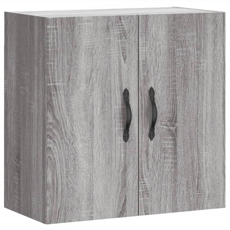 Wandkast 60X31X60 Cm Bewerkt Hout Eikenkleurig Grijs sonoma