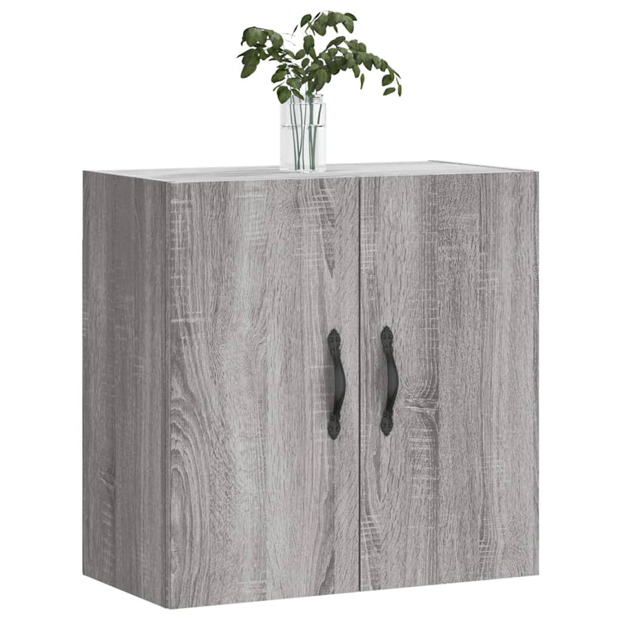 Wandkast 60X31X60 Cm Bewerkt Hout Eikenkleurig Grijs sonoma