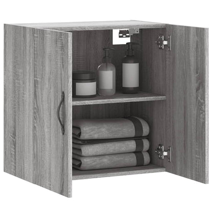 Wandkast 60X31X60 Cm Bewerkt Hout Eikenkleurig Grijs sonoma